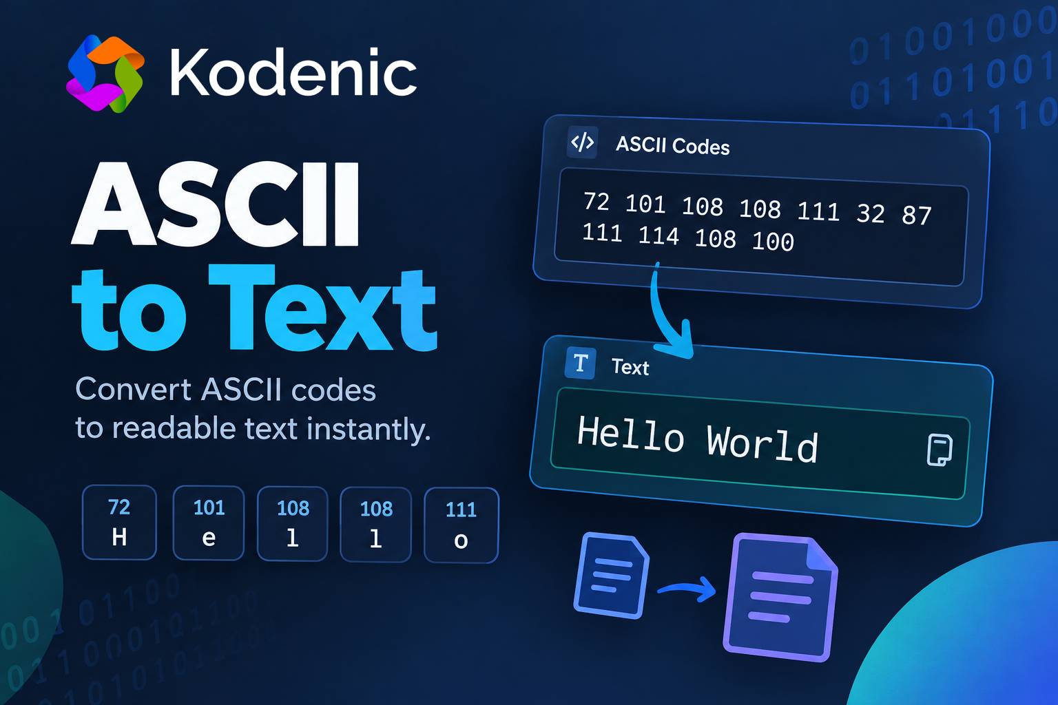 Kodenic.com ASCII to Text